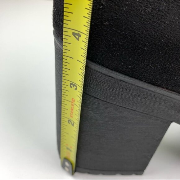 Bershka Faux Suede Black Slip-On Boots size 40 - Picture 2 of 9